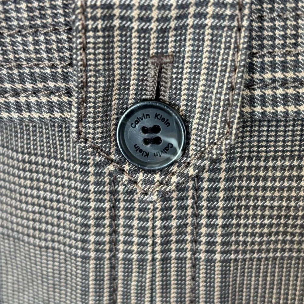 90s dogtooth‎ Trench Coat